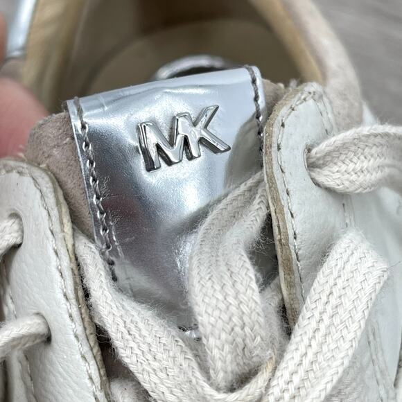 MICHAEL KORS Womens Allie Monogram Lace Up Logo Fashion Sneakers Vanilla - Sz 7 - Picture 5 of 12